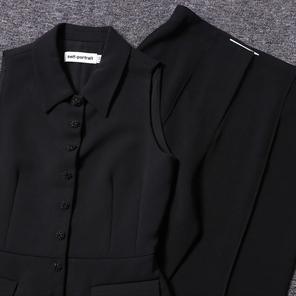 Self-Portrait Tailored Jumpsuit in Black - Picture 10 of 13